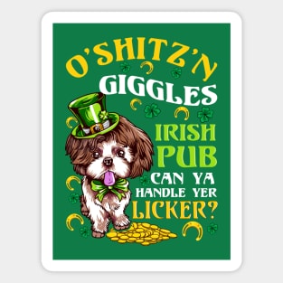 Shih Tzu Irish St Patricks Day O'Shitz'n Giggles Magnet